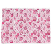 Pink Cupcakes Birthday GIft Bag Große Geschenktüte (Vorderseite)