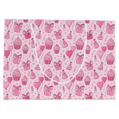 Pink Cupcakes Birthday GIft Bag Große Geschenktüte (Rückseite)