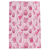 Pink Cupcakes Birthday GIft Bag Mittlere Geschenktüte (Vorderseite)
