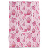 Pink Cupcakes Birthday GIft Bag Mittlere Geschenktüte (Rückseite)