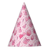 Pink Cupcakes Birthday Hat Partyhütchen (Vorderseite)