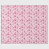 Pink Cupcakes Birthday Wrapping Paper Geschenkpapier (Flach)