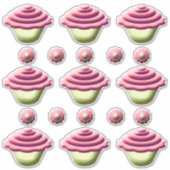 Pink Cupcakes Geburtstag Aufkleber (Vorderseite)