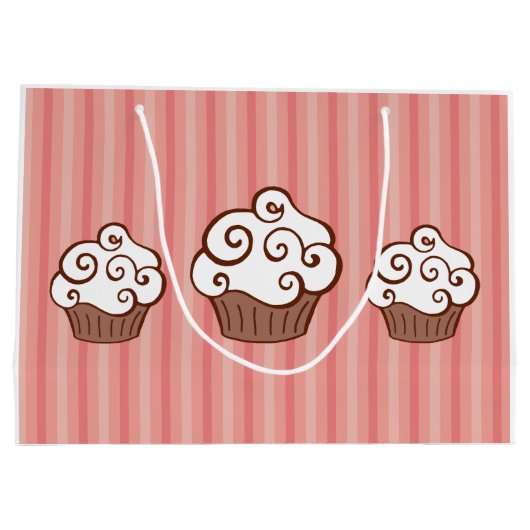 Pink Cupcakes Geschenktasche Große Geschenktüte (Rückseite)