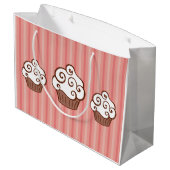 Pink Cupcakes Geschenktasche Große Geschenktüte (Rückseite Schrägansicht)