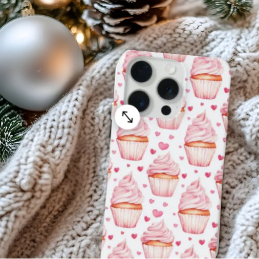 Pink Cupcakes & Hearts iPhone Case Cute Sweet Hülle