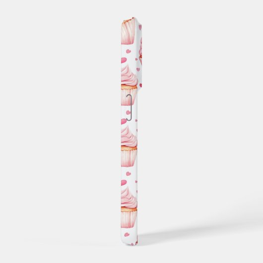 Pink Cupcakes & Hearts iPhone Case Cute Sweet iPhone Hülle (Rechte Seite)
