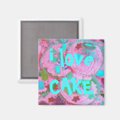 Pink Cupcakes "i Liebe cake" Kühlschrankmagnet (Vorderseite/Rückseite)