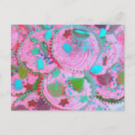 Pink Cupcakes Postkarte (Vorderseite)