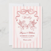 Pink Cupid angel wedding  Einladung (Vorderseite)