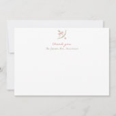 Pink Cupid Arrow Bow & Heart Bridal Shower Dankeskarte (Vorderseite)