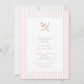 Pink Cupid Arrow & Stripes Valentine Bridal Shower Einladung (Vorderseite)