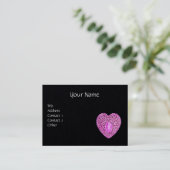 PINK CUPID LACE HERZ MONOGRAMM Schwarzes Papier Visitenkarte (Stehend Vorderseite)