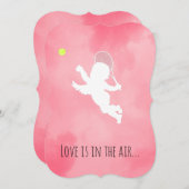 Pink Cupid Tennis Spieler Valentinstag Feiertagskarte (Vorne/Hinten)