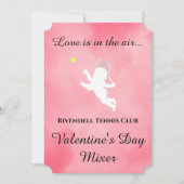 Pink Cupid Tennisspieler Event Einladung (Vorderseite)