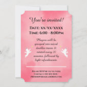 Pink Cupid Tennisspieler Event Einladung (Rückseite)
