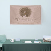 Pink Curl Afro Hair Stylist Banner (Messeveranstaltung)