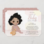 Pink Curly Fair Drive by Baby Shower Einladung 4 (Vorne/Hinten)
