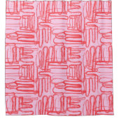 Pink Curve Wavy Squiggle Abstract Modern Duschvorhang (Vorderseite)