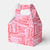 Pink Curve Wavy Squiggle Abstract Modern Geschenkschachtel (Rückseite)