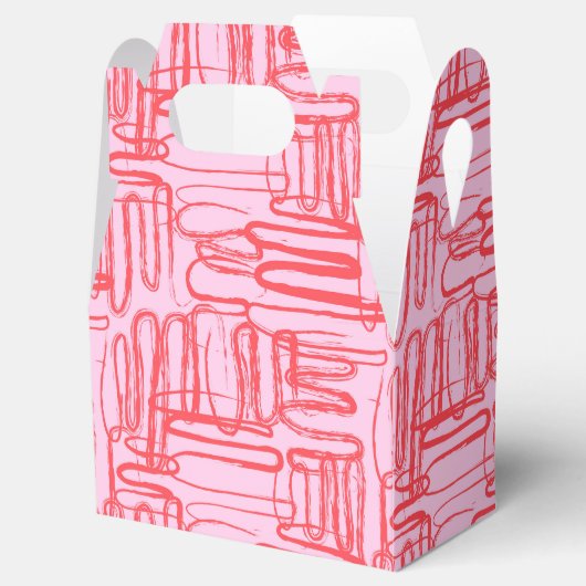 Pink Curve Wavy Squiggle Abstract Modern Geschenkschachtel (Geöffnet)