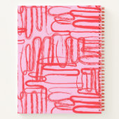 Pink Curve Wavy Squiggle Abstract Modern Notizblock (Rückseite)