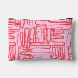 Pink Curve Wavy Squiggle Abstract Modern Zubehörtasche