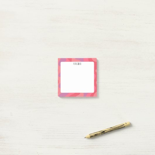 Pink Curves CUSTOM Chic Monogram Personalisiert Post-it Klebezettel (Auf Schreibtisch)