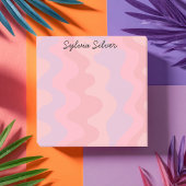 Pink Curves CUSTOM Chic Monogram Personalisiert Post-it Klebezettel