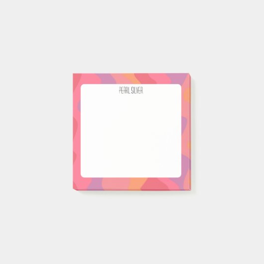 Pink Curves CUSTOM Chic Monogram Personalisiert Post-it Klebezettel (Vorderseite)