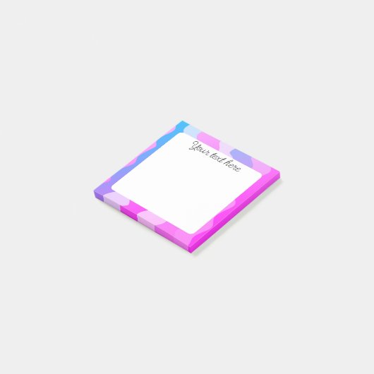 Pink Curves CUSTOM Chic Monogram Personalisiert Post-it Klebezettel (angewinkelt)