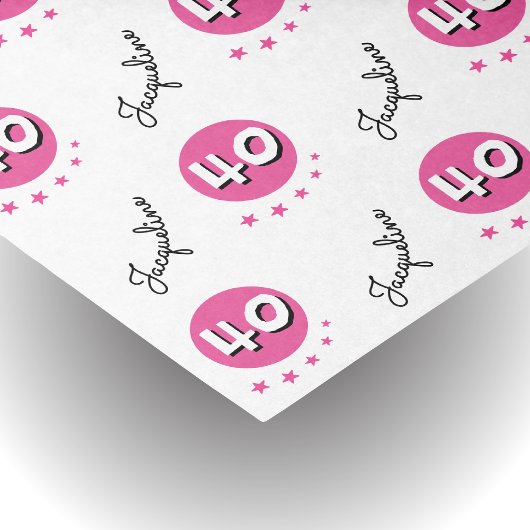 Pink Custom 40. Happy Birthday Seidenpapier
