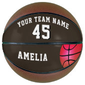 Pink Custom Basketball Basketball Team Name Number (Vorderseite)
