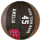 Pink Custom Basketball Basketball Team Name Number (Vertikal)