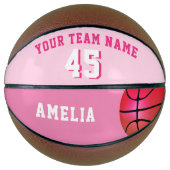 Pink Custom Basketball Girl Team Name Number (Vorderseite)