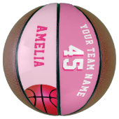 Pink Custom Basketball mit Team Name Number (Vertikal)