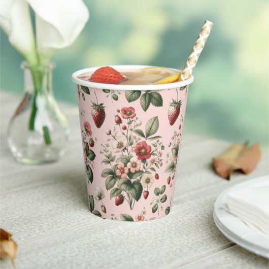 Pink Custom Berry Sweet Strawberry Pappbecher (In Situ)