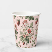 Pink Custom Berry Sweet Strawberry Pappbecher (Rückseite)
