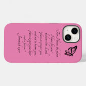 Pink Custom Bible Verse mit Schmetterling Case-Mate iPhone Hülle (Rückseite (Horizontal))