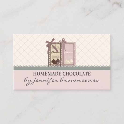 Pink Custom Box Verpackung Backbäckerei Schokolade Visitenkarte (Vorderseite)