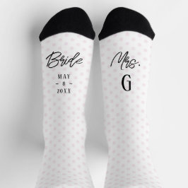 Pink Custom Bride Foto Socken