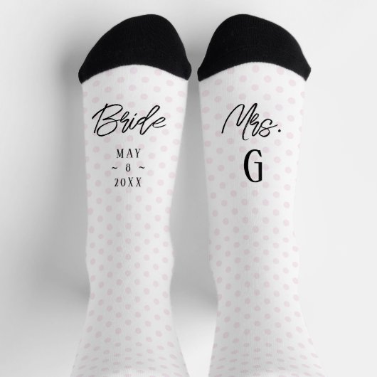 Pink Custom Bride Foto Socken (Oben)