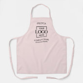 Pink Custom Business Logo & Employee Name Branded Schürze (Vorderseite)