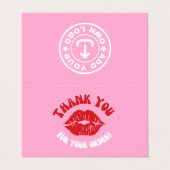 Pink Custom Business Social Media Vielen Dank gekl Visitenkarten (Außenseite Aufgefaltet)