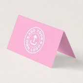 Pink Custom Business Social Media Vielen Dank gekl Visitenkarten (Rückseite)