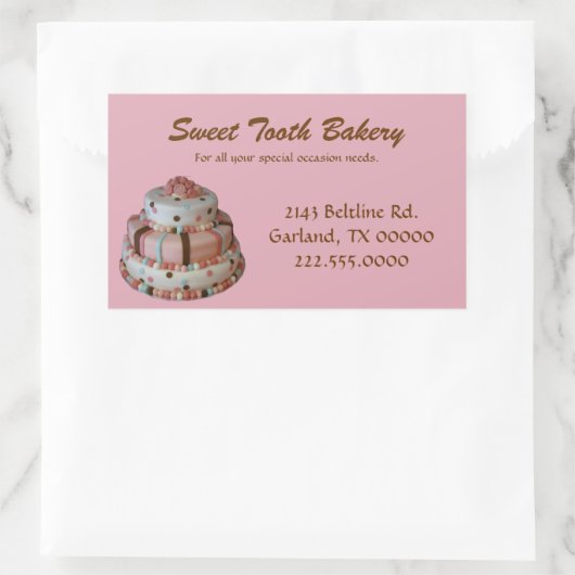 Pink Custom Cake Bakery Box Aufkleber (Tasche)
