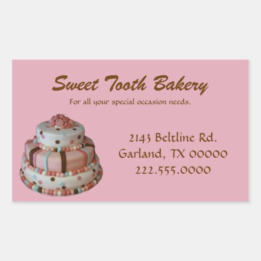 Pink Custom Cake Bakery Box Aufkleber (Vorderseite)