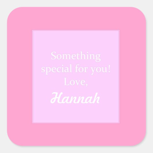 Pink Custom Childrens Gift Stickers (Vorderseite)