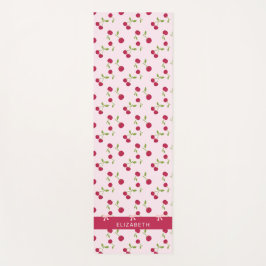 Pink Custom Cute Cherry Print Pattern Coquette  Yogamatte