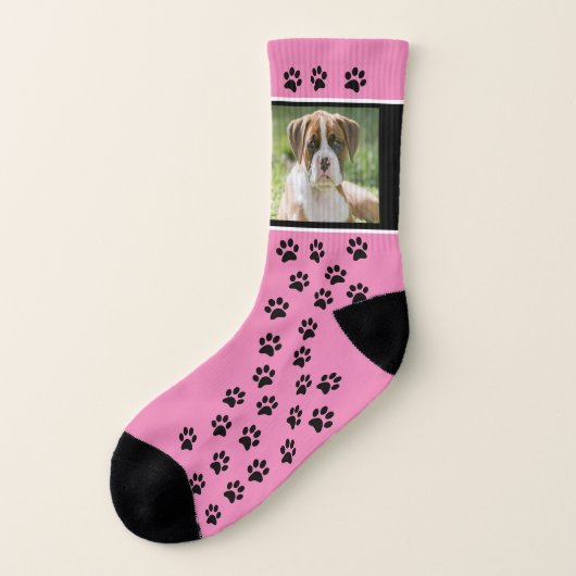Pink Custom Dog Foto Socks - Custom Pet Socks Socken (Links - Außen)